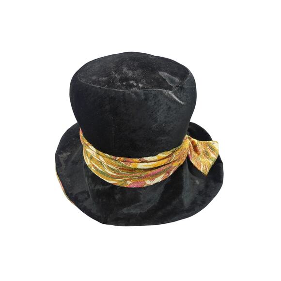 1960\'s Black Velvet Wide Brim Bucket Hat by Mr. John Jr. main image 7
